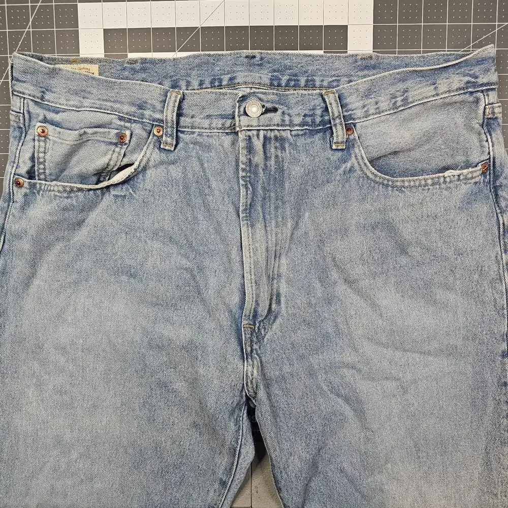 Levis Premium 551Z Jeans 38x32 Blue Hemp 90s Loose Baggy Straight Y2K Streetwear